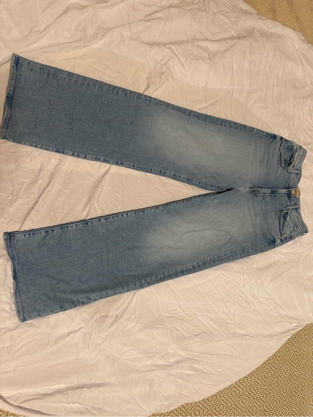 Light Blue Womens Straight Leg Jeans